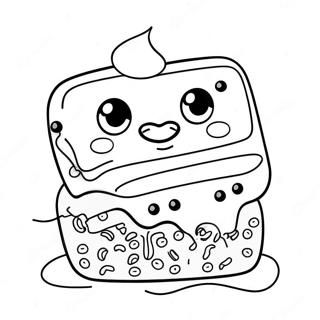 Cute Brownie With Sprinkles Coloring Page 46813-37518