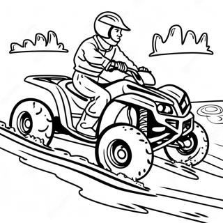 Four Wheeler Racing Through Mud Coloring Page 4681-3906