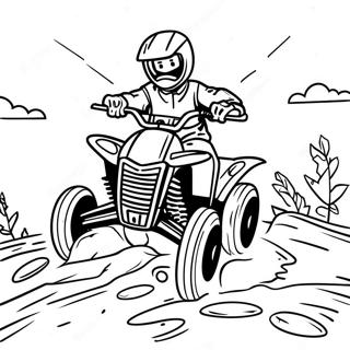 Four Wheeler Racing Through Mud Coloring Page 4681-3908