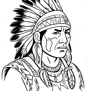 Realistic Native American Warrior Coloring Page 46822-37527