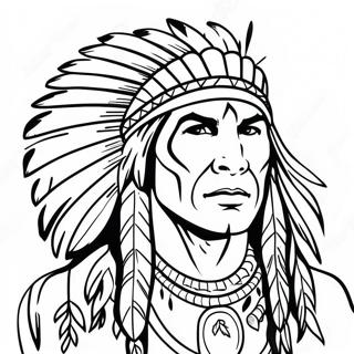 Realistic Native American Warrior Coloring Page 46822-37528