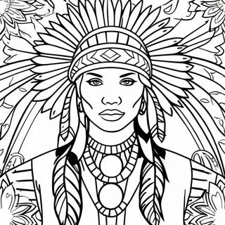 Realistic Native American Coloring Pages