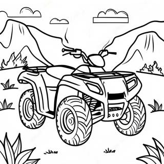 Colorful Four Wheeler Off Road Adventure Coloring Page 4682-3910