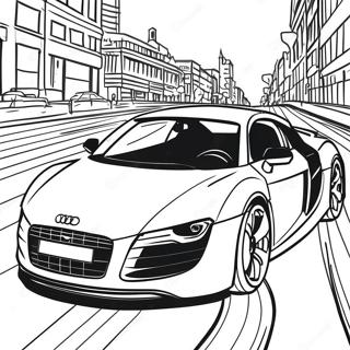 Audi R8 In Motion Coloring Page 46833-37542