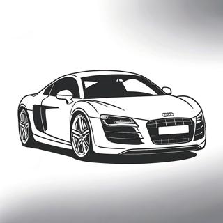 Audi R8 In Motion Coloring Page 46833-37543