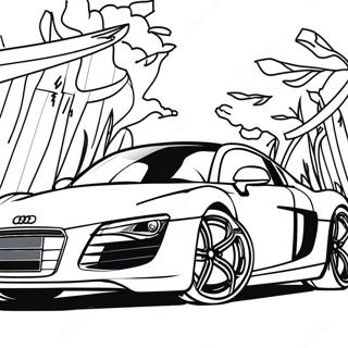 Audi R8 In Motion Coloring Page 46833-37544