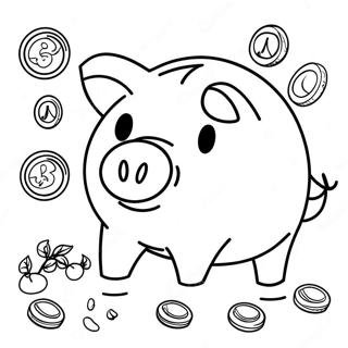 Fun Savings Piggy Bank Coloring Page 46863-37561