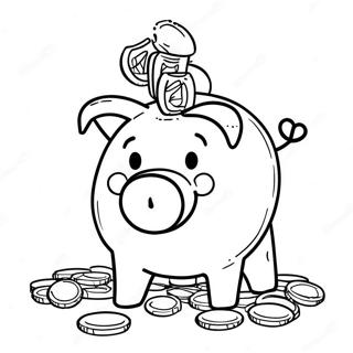 Fun Savings Piggy Bank Coloring Page 46863-37563