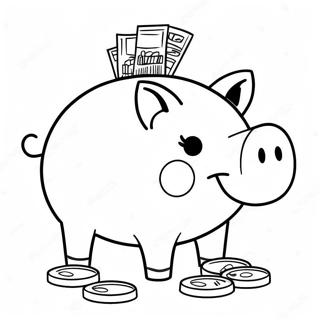 Fun Savings Piggy Bank Coloring Page 46863-37564