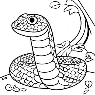 Colorful Jungle Snake Coloring Page 4692-3921