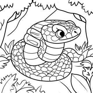 Colorful Jungle Snake Coloring Page 4692-3922