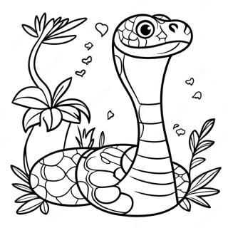 Colorful Jungle Snake Coloring Page 4692-3923