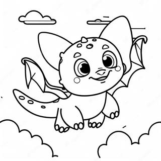 Baby Toothless Flying In The Sky Coloring Page 46932-37608