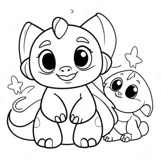 Cute Baby Toothless Playing With Friends Coloring Page 46933-37612