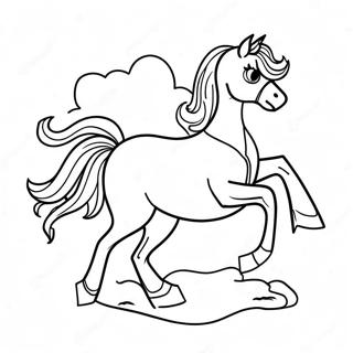 Realistic Girl Riding A Majestic Horse Coloring Page 46942-37615