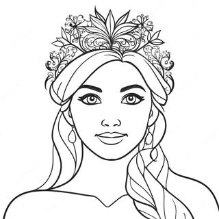 Elegant Ice Queen With Snowflakes Coloring Page 46963-37640