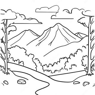 Beautiful North Carolina Mountains Coloring Page 46993-37658