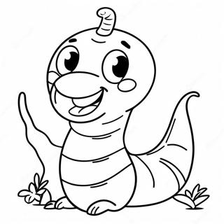 Cute Cartoon Worm Coloring Page 47002-37662