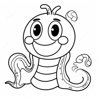 Happy Worm With A Smile Coloring Page 47003-37670