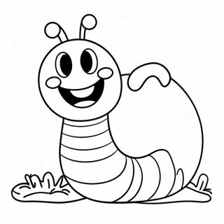 Happy Worm With A Smile Coloring Page 47003-37671