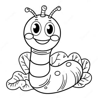 Happy Worm With A Smile Coloring Page 47003-37672