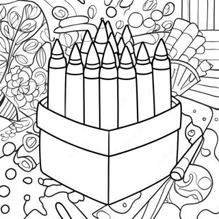 Colorful Markers In A Box Coloring Page 47013-37692