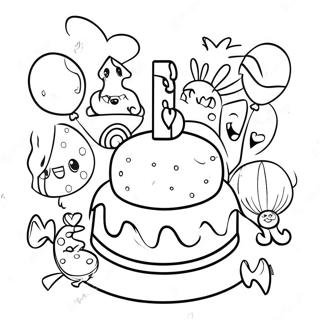 7th Birthday Celebration Coloring Page 47062-37715