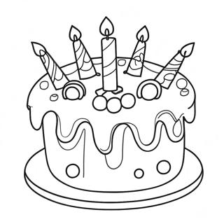 Colorful 7th Birthday Cake Coloring Page 47063-37717