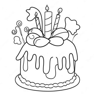 Colorful 7th Birthday Cake Coloring Page 47063-37718