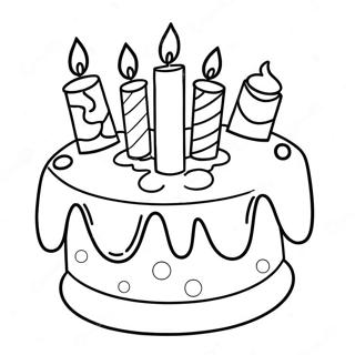 Colorful 7th Birthday Cake Coloring Page 47063-37719