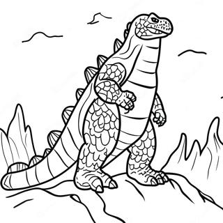 Realistic Godzilla Coloring Pages