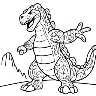 Fierce Godzilla Roaring Coloring Page 47083-37729