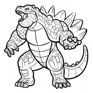 Fierce Godzilla Roaring Coloring Page 47083-37730