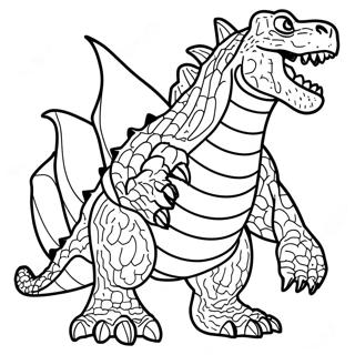 Fierce Godzilla Roaring Coloring Page 47083-37731