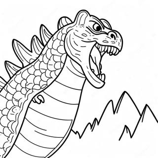 Fierce Godzilla Roaring Coloring Page 47083-37732