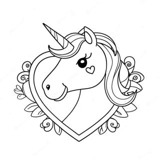 Unicorn Valentines Day Coloring Pages