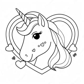 Unicorn Valentines Day Heart Coloring Page 47102-37748