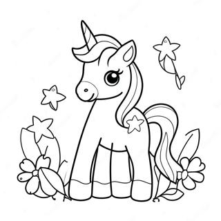 Cute Unicorn With Flowers Coloring Page 47103-37763