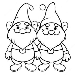 Funny Christmas Gnomes Coloring Page 4711-3934