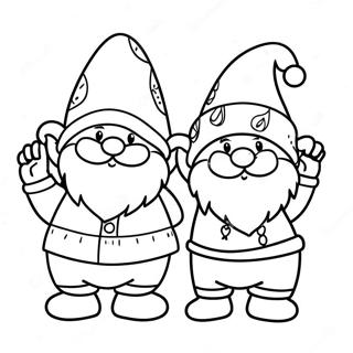 Funny Christmas Gnomes Coloring Page 4711-3935