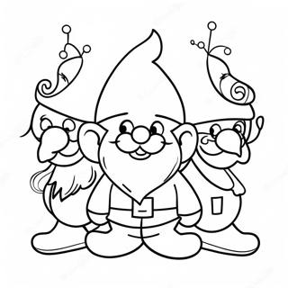 Funny Christmas Gnomes Coloring Page 4711-3936