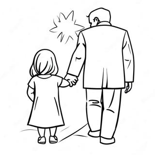 Daddy And Daughter Holding Hands Coloring Page 47132-37770