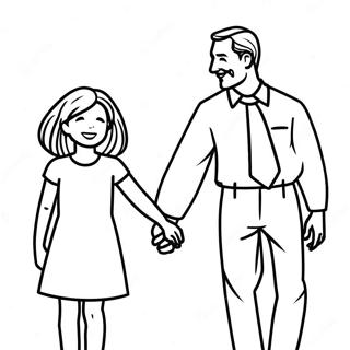 Daddy And Daughter Holding Hands Coloring Page 47132-37771