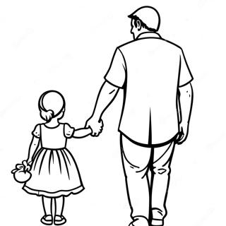 Daddy And Daughter Holding Hands Coloring Page 47132-37772