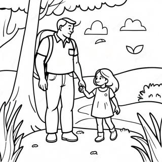 Adventurous Daddy And Daughter Exploring Nature Coloring Page 47133-37778