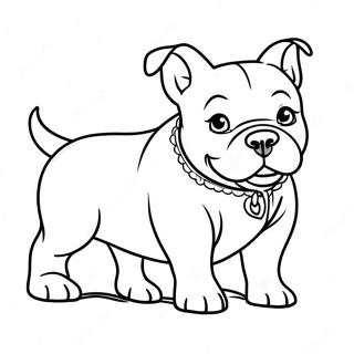 Playful American Bully Puppy Coloring Page 47163-37802