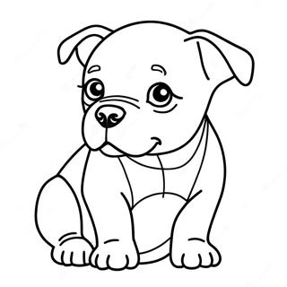 Playful American Bully Puppy Coloring Page 47163-37803