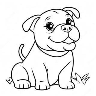 Playful American Bully Puppy Coloring Page 47163-37804