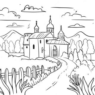 Vibrant Ukrainian Landscape Coloring Page 47173-37806