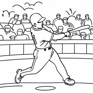 Cincinnati Reds Player Hitting A Home Run Coloring Page 47183-37815